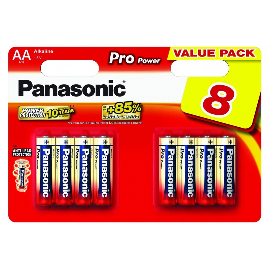 PANASONIC - Piles LR06 AA Pro Power 8+8 gratuites - Lot de 16 piles LR06 AA  Panasonic Pro Power. Pile conçue pour d - Livraison gratuite dès 120€