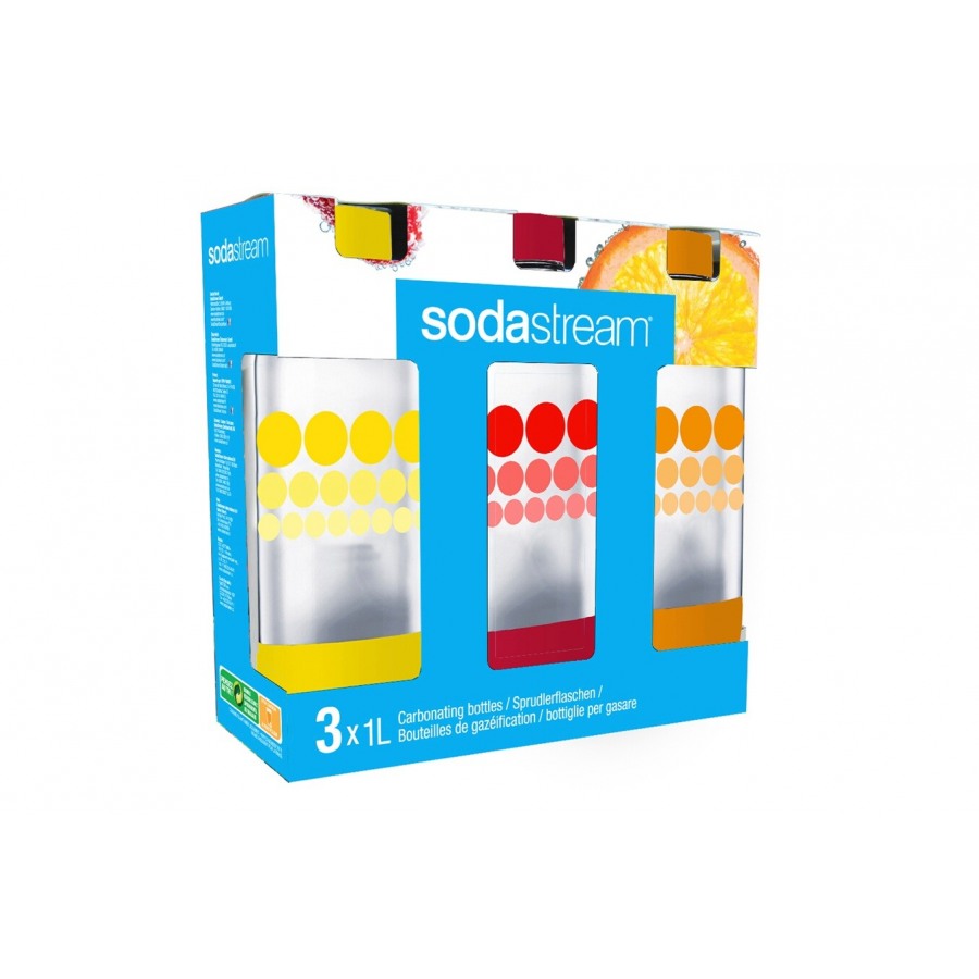 Sodastream PACK 3 BOUTEILLES 1L GRAND MODELE BULLES DE COULEUR n°1