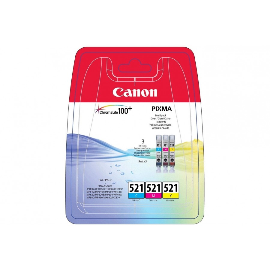 Canon Pack CLI-521 3 CL n°1
