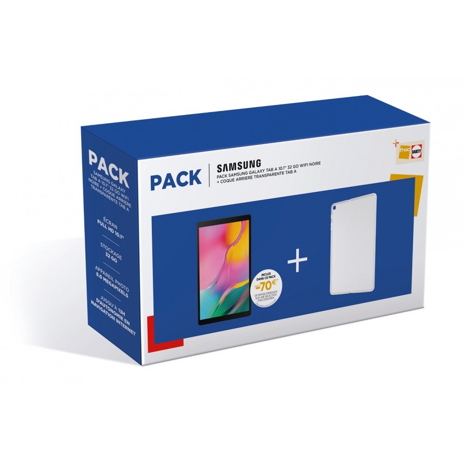 Samsung Pack Samsung Galaxy Tab A 10.1 32Go Wifi Noir + Back Cover transparente n°1