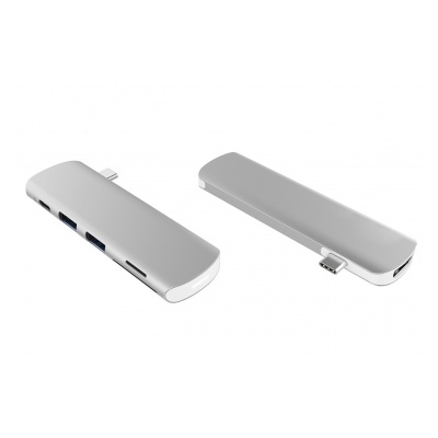 Onearz Mobile Gear Adapt. USB-C vers HDMI, USB-C PD, 1 microSD+SD, audio Silver