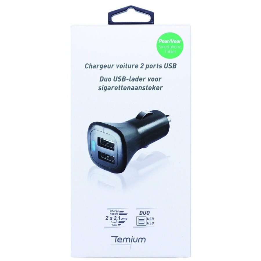 Temium CHARGEUR ALLUME CIGARE 2 USB 2.1A n°2