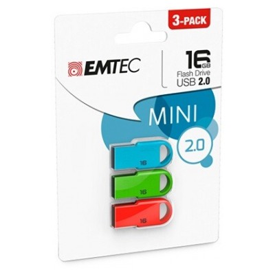 Emtec Pack de 3 mini clés USB 2.0 D250 16 Go