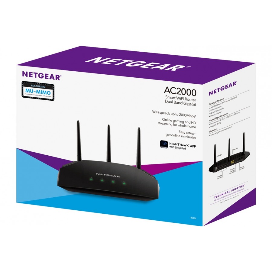 Netgear Routeur WiFi NETGEAR R6850 AC2000 Dual Band MU-MIMO - 5 Ports Gigabit  - Application Nighthawk - Port USB 2.0 - 3 antennes n°5