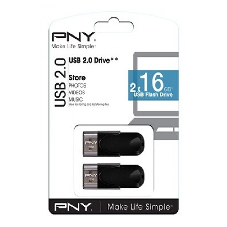 Pny PACK CLE USB 2.0 PNY ATTACHE 4 EN 16GB *2