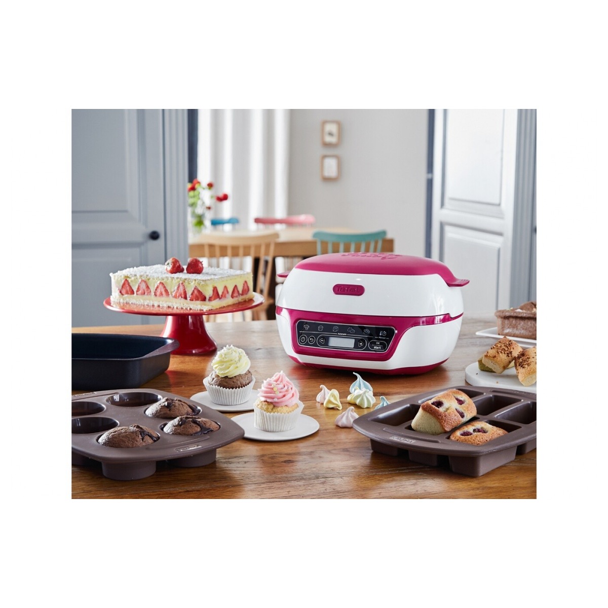 Machine ?� g?�teaux Tefal KD801811 Cake Factory Machine Intelligente ?� G?�teaux 3 moules - DARTY 