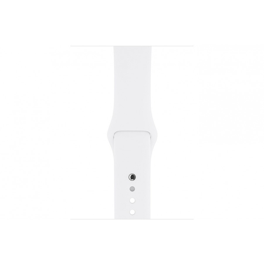 Apple Watch Série 3 GPS 42mm Boîtier en aluminium argent avec Bracelet Sport blanc n°3