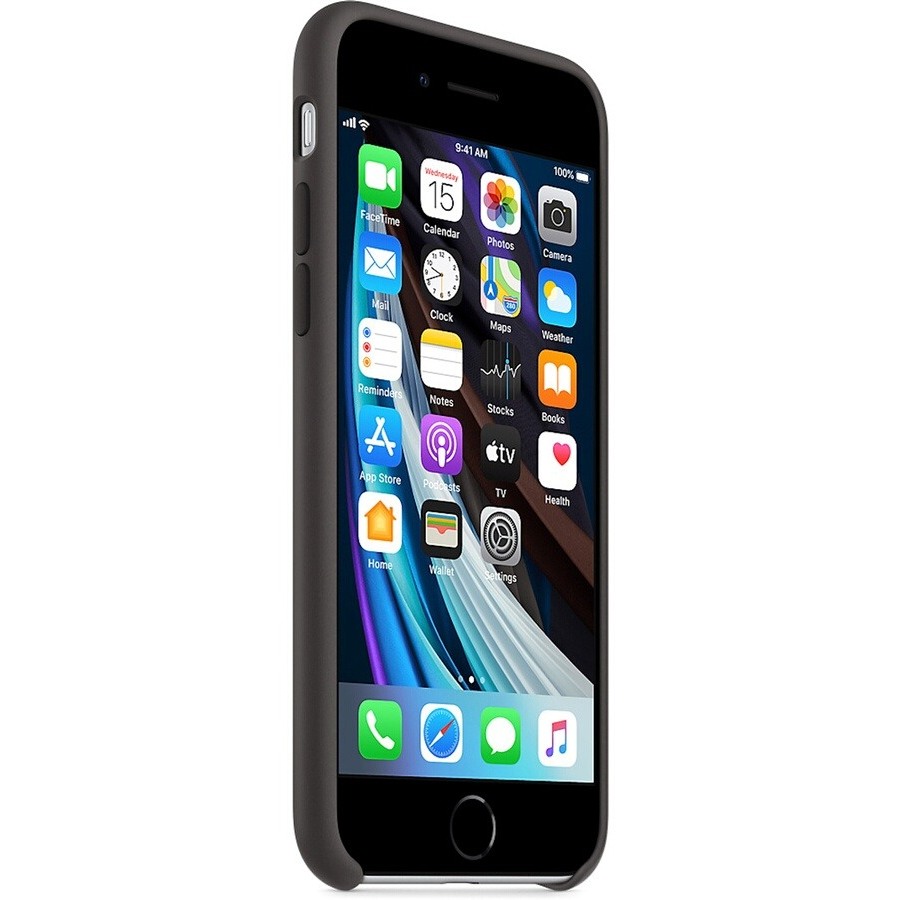 Apple Coque Noire en Silicone pour iPhone SE (2020) n°2