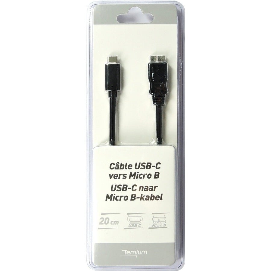 Connectique informatique Temium Câble USB C 3.1 (mâle) vers Micro