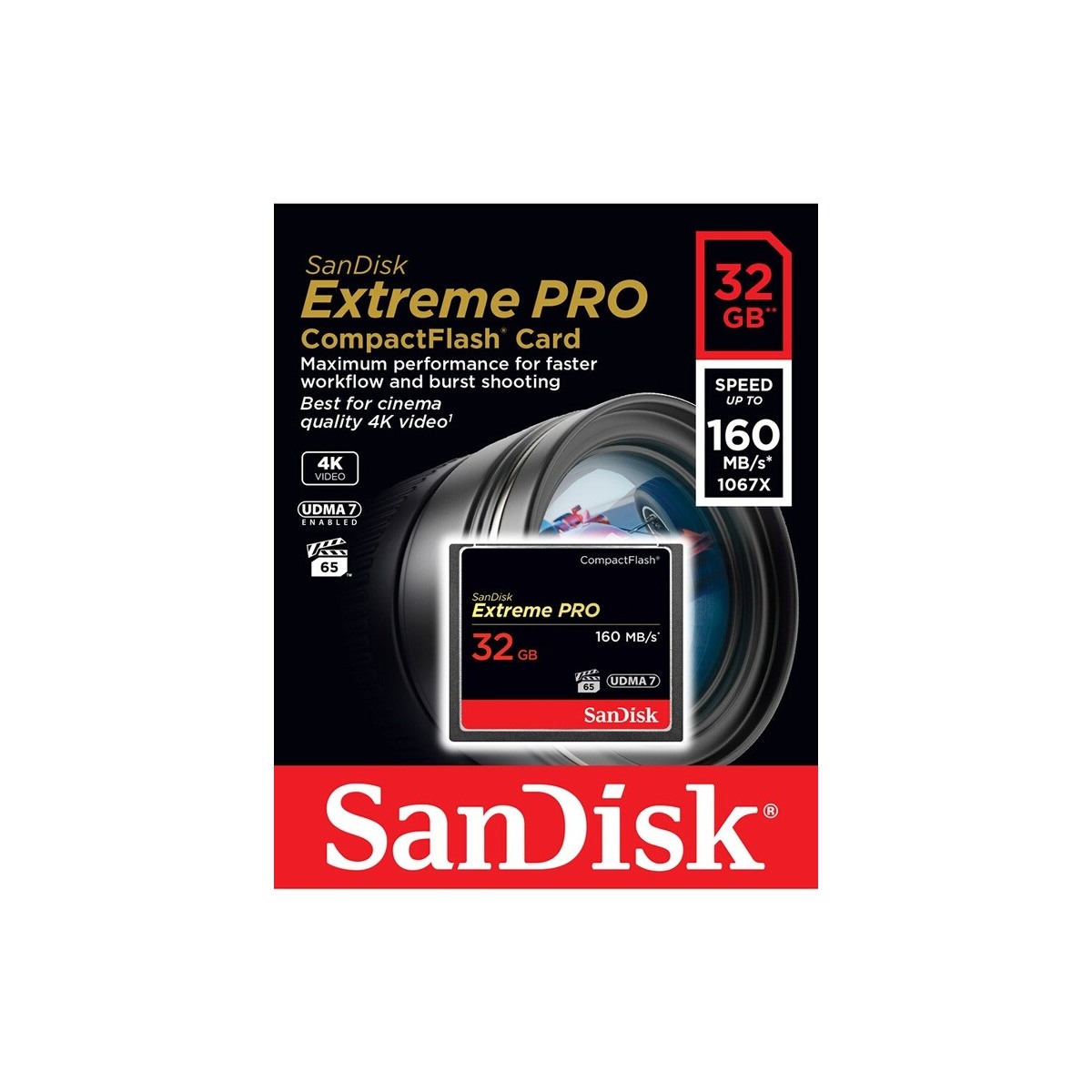 Carte Mémoire Compact Flash SanDisk Extreme PRO 32 Go – 4K – NEUVE Sous Blister