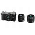 Panasonic Lumix GX9 + kit de 3 objectifs (12-32 mm, 35-100 mm, 25 mm) + sacoche Lumix + carte SD 16 Go