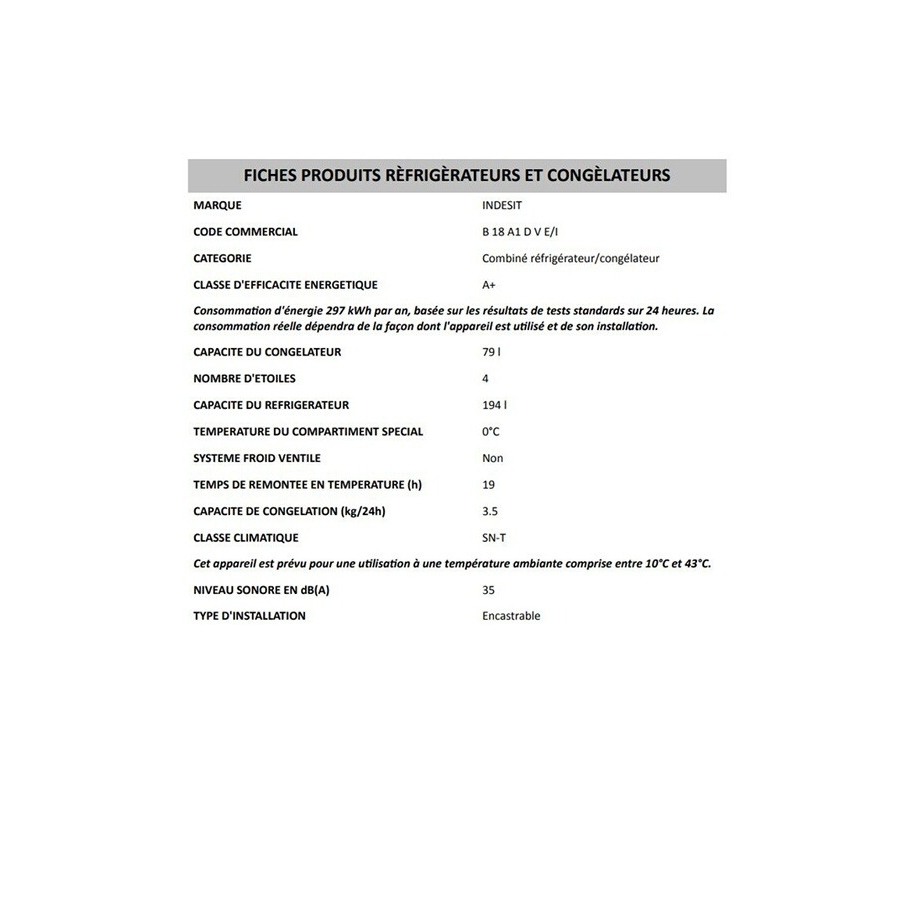 Indesit B18A1DVE/I n°5