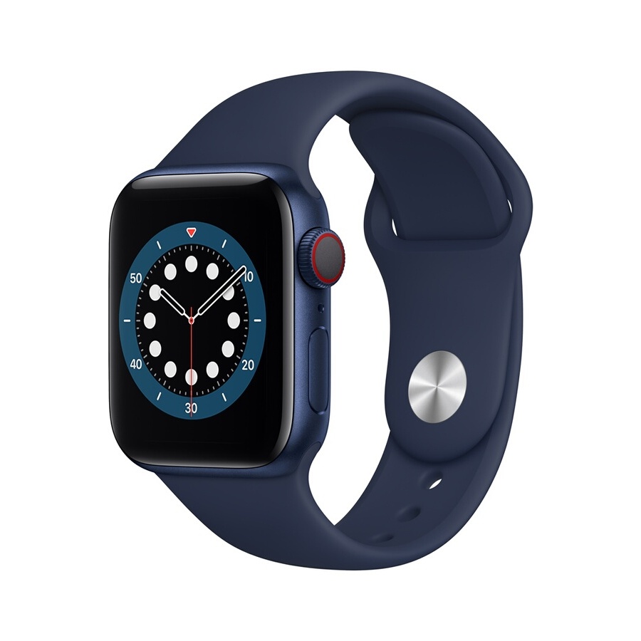 Apple Watch Series 6 GPS, 44mm boitier aluminium bleu avec bracelet sport bleu marine