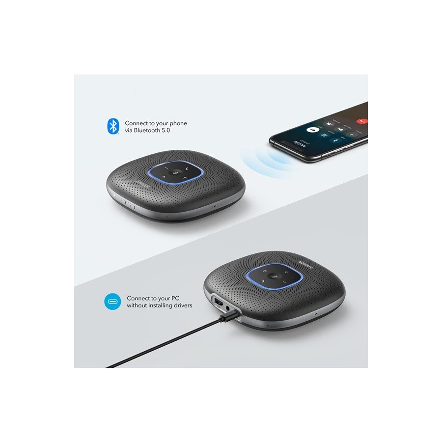 Enceinte PC Anker PowerConf - Haut-parleur conférencier Bluetooth et USB -  DARTY Réunion
