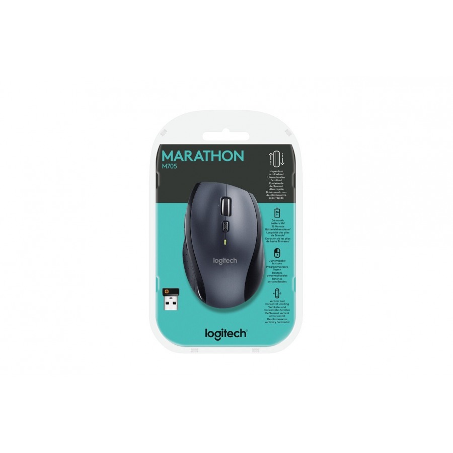Logitech M705 Marathon Sans Fil Souris, Récepteur USB Unifying 2,4