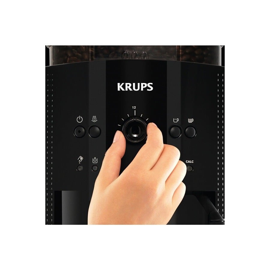 Krups ESSENTIAL Noire Expresso broyeur à café grains YY4540FD + 2 paquets café Starbucks n°6