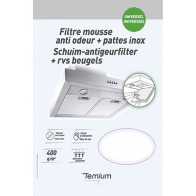 Temium FILTRE MOUSSE ANTI ODEUR + PATTES INOX