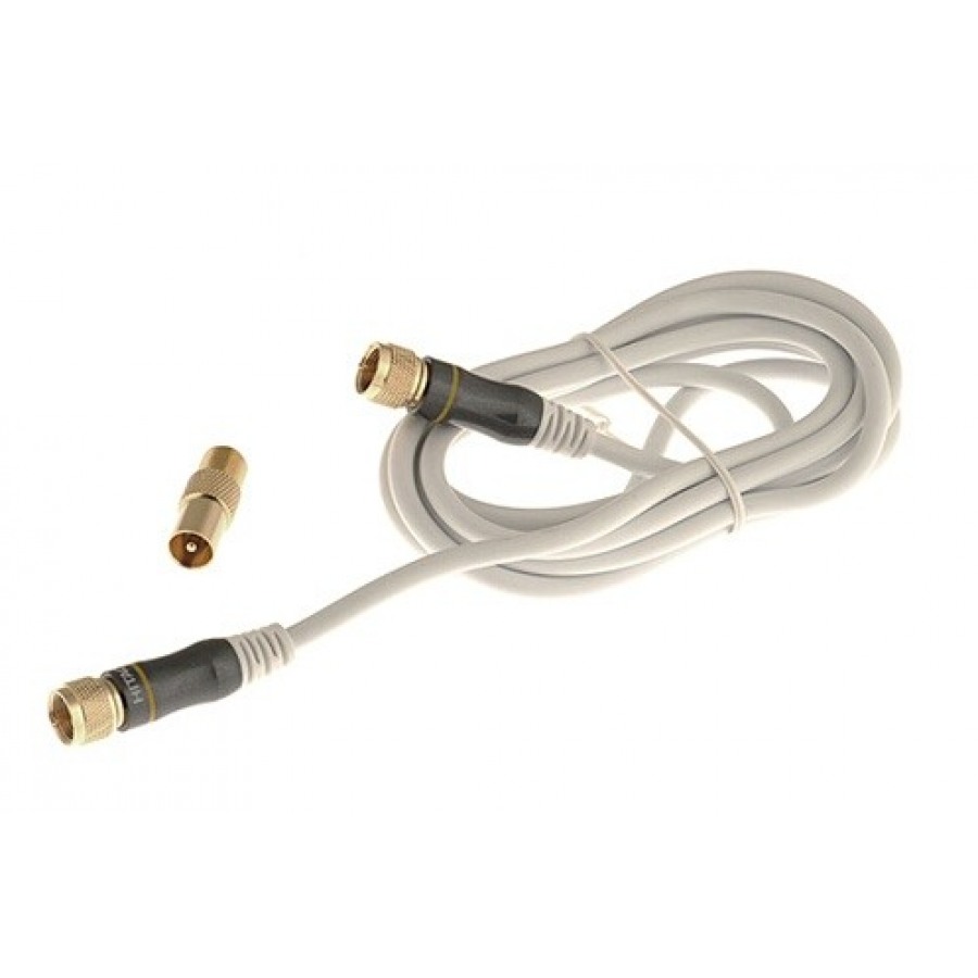 Connectique Audio / Vidéo Real Cable Cable antenne TV Real + adaptateur  Mâle/Mâle 1,5 m
