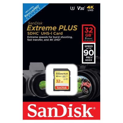 SanDisk 32 Go Extreme PRO SDXC, carte mémoire, jusqu'à 170 MB/s UHS-I  Classe 10, U3, V30 : : Informatique