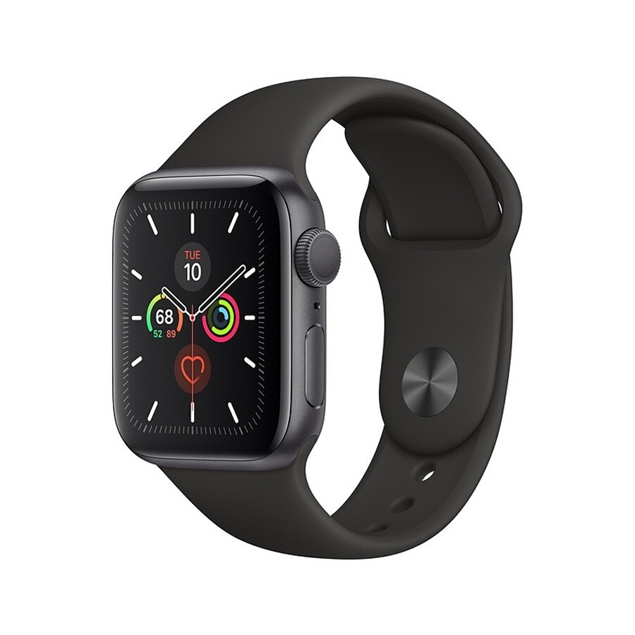 Apple Watch Series 5 GPS 44mm, Boitier Aluminium Gris Sidéral avec Bracelet Sport Noir - S/M & M/L n°2