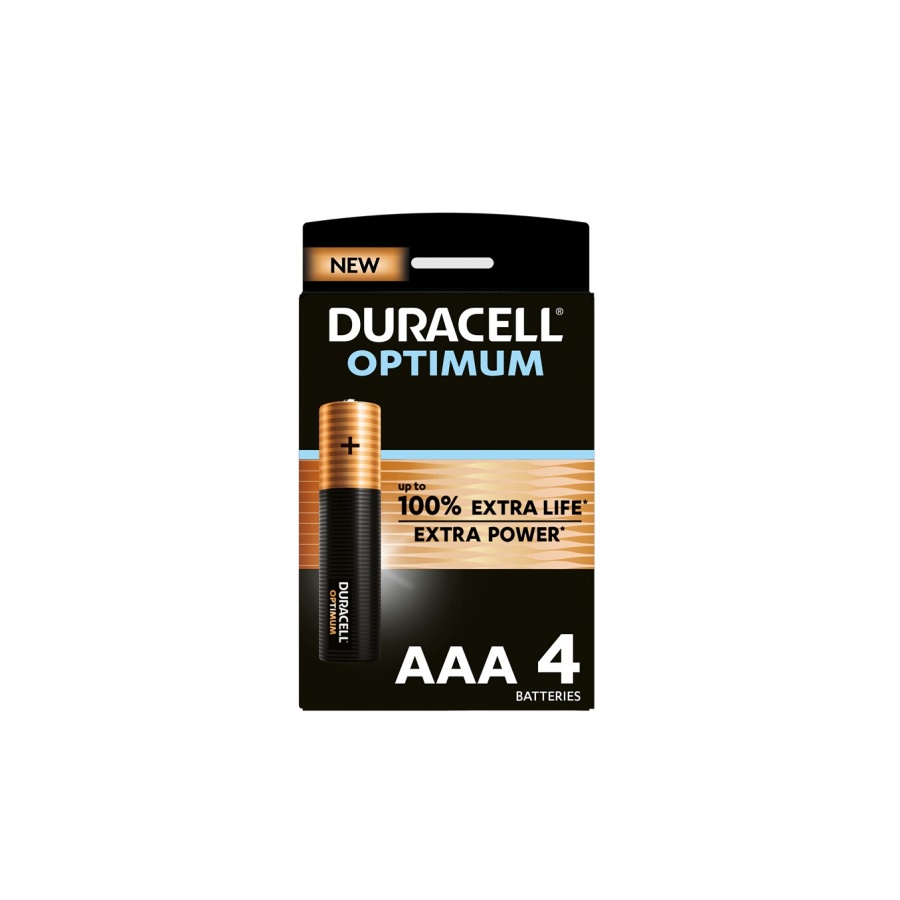 Duracell Pack de 4 piles alcalines AAA Duracell Optimum, 1,5 V LR03 n°1