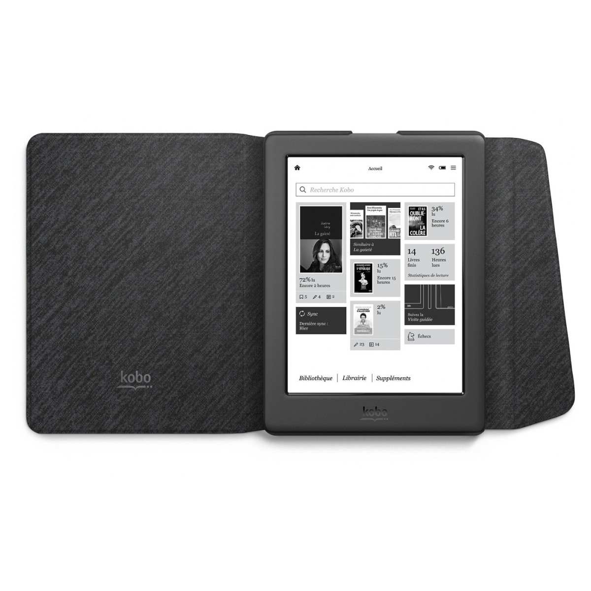 Étui Rabat Kwmobile Pour Liseuse Kobo Glo HD / Touch 2.0 - Housse De Protection - Neuf