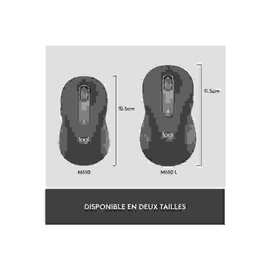 Logitech Sans Fil  Signature M650 Silencieuse, Bluetooth - Gris graphite n°8