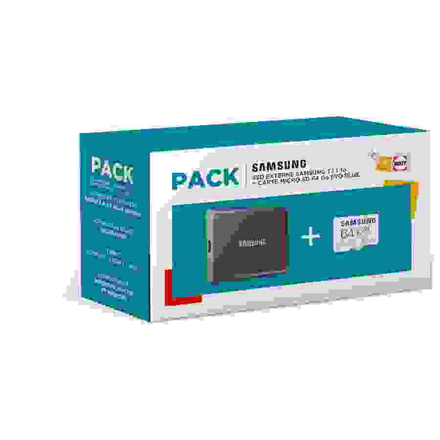 Samsung PACK SSD T7 1TO + CARTE MICRO SD 64GO EVO PLUS n°1