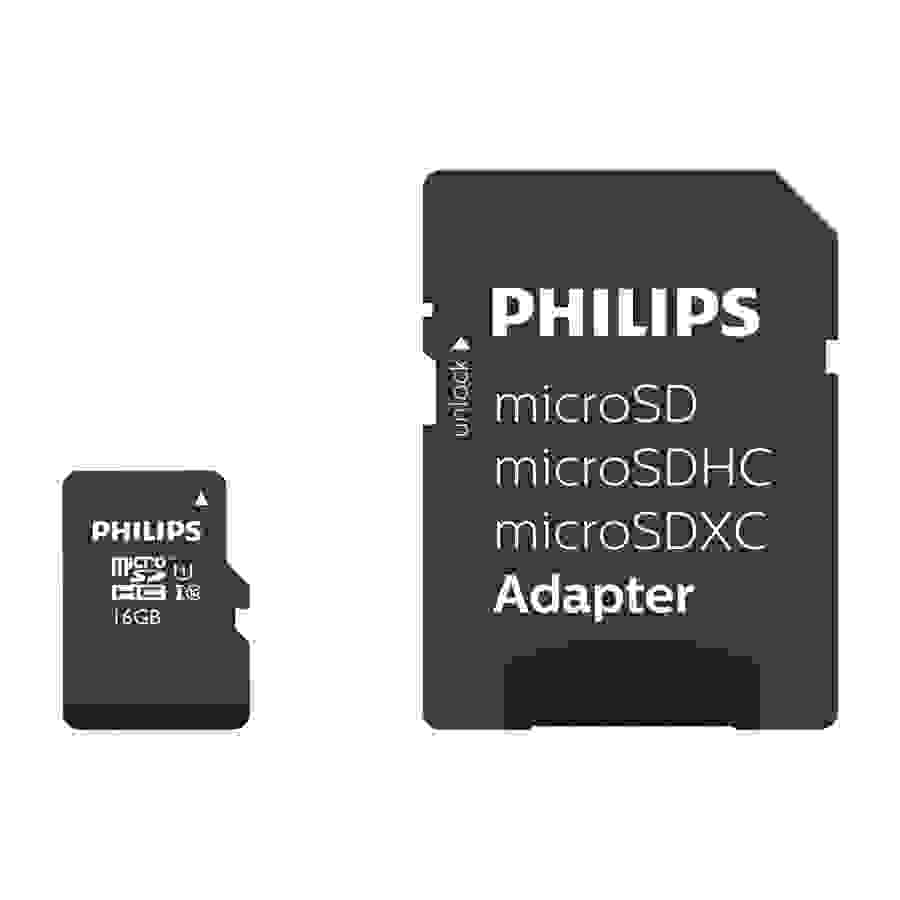 Philips SDHC UHS-I U1 16GB avec Adaptateur SD
