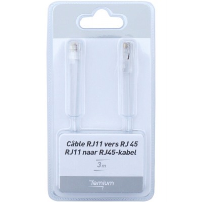 Temium Câble téléphonique RJ11 vers RJ45 3m
