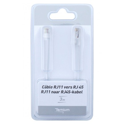 Temium Câble téléphonique RJ11 vers RJ45 3m