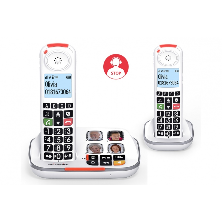 Téléphone Fixe sans Fil avec répondeur Alcatel XL785 Blanc : :  High-Tech