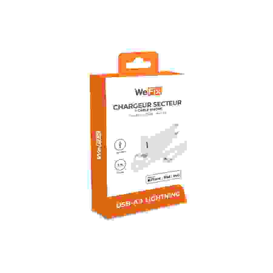 Wefix Chargeur secteur 2.4A blanc+ cable 1M Lightning n°2