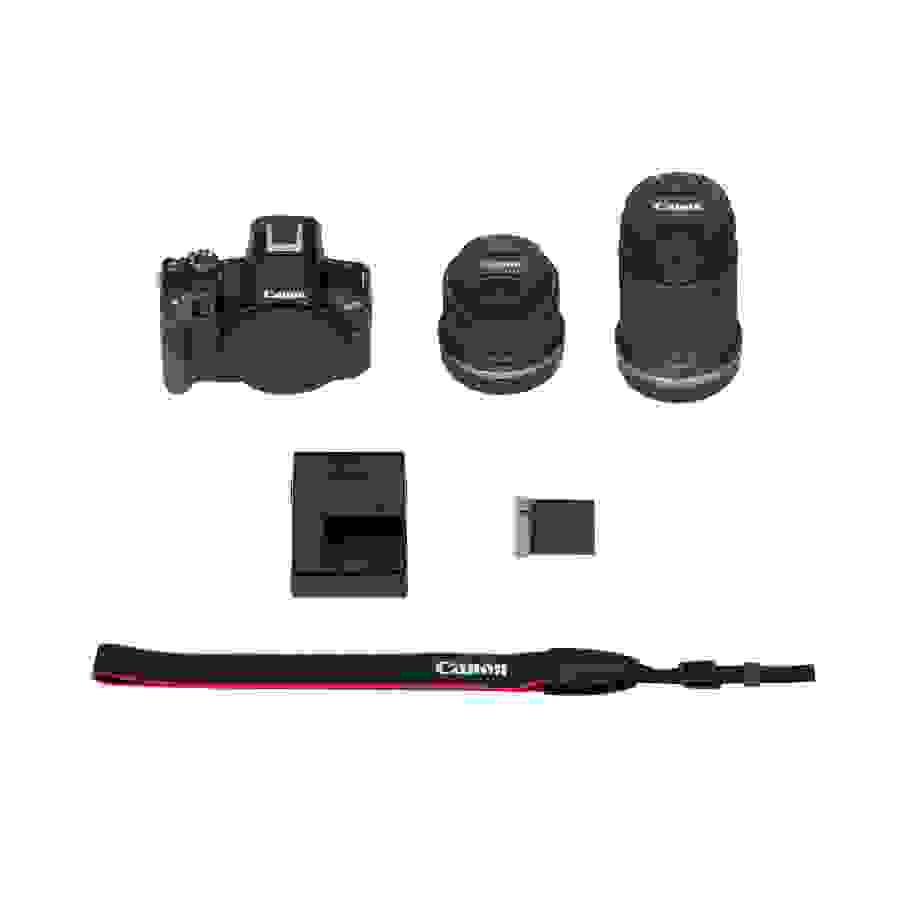 Canon EOS R50 Noir + RF-S 18-45mm f/4.5-6.3 IS STM + RF-S 55-210mm f/5-7.1 IS STM + 2eme batterie + chargeur n°2