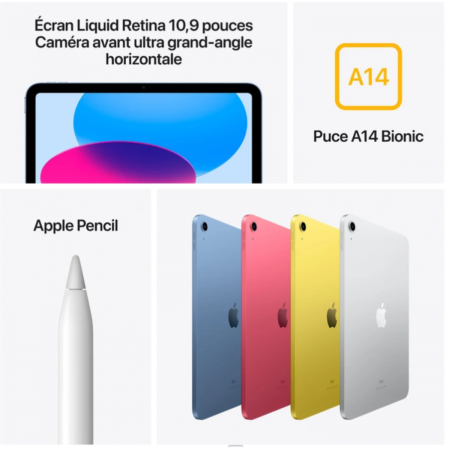 Tablette tactile Apple IPAD 10,9'''' 64GO BLEU WIFI 10eme GEN 2022