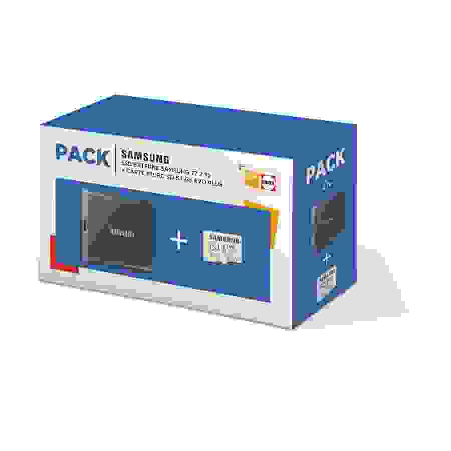 Samsung Pack SSD externe T7 2 To Gris + carte microSD Samsung Evo 64 Go n°2