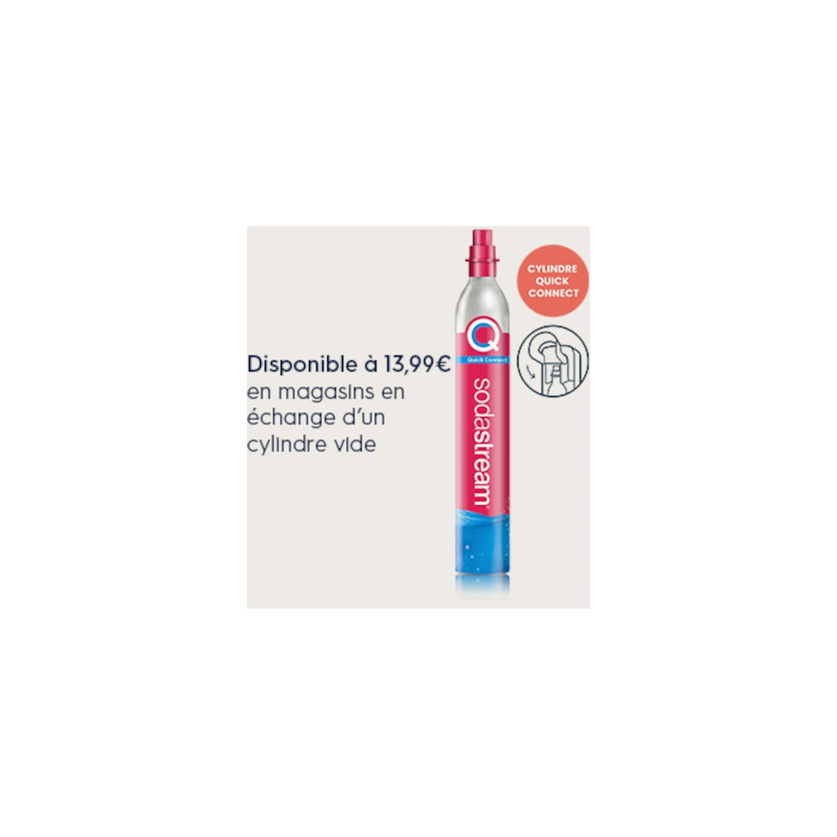 Accessoire boisson Sodastream CYLINDRE CQC CO2 ROSE D'ECHANGE RECHARGE