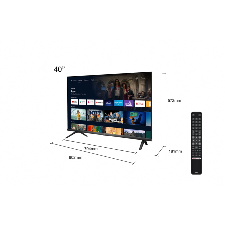 Tcl 40S6203 40" FHD HDR sans bord Android TV 11.0 2022 n°2