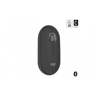 Logitech Pebble Mouse 2 M350s souris fine sans fil Bluetooth, portable, légère - Graphite