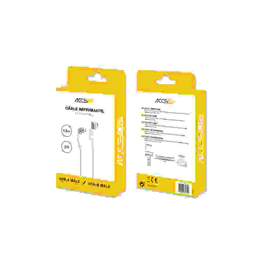 Accsup CABLE IMPRIMANTE USB-A VERS USB-B 2.0 1,8M BLANC n°2