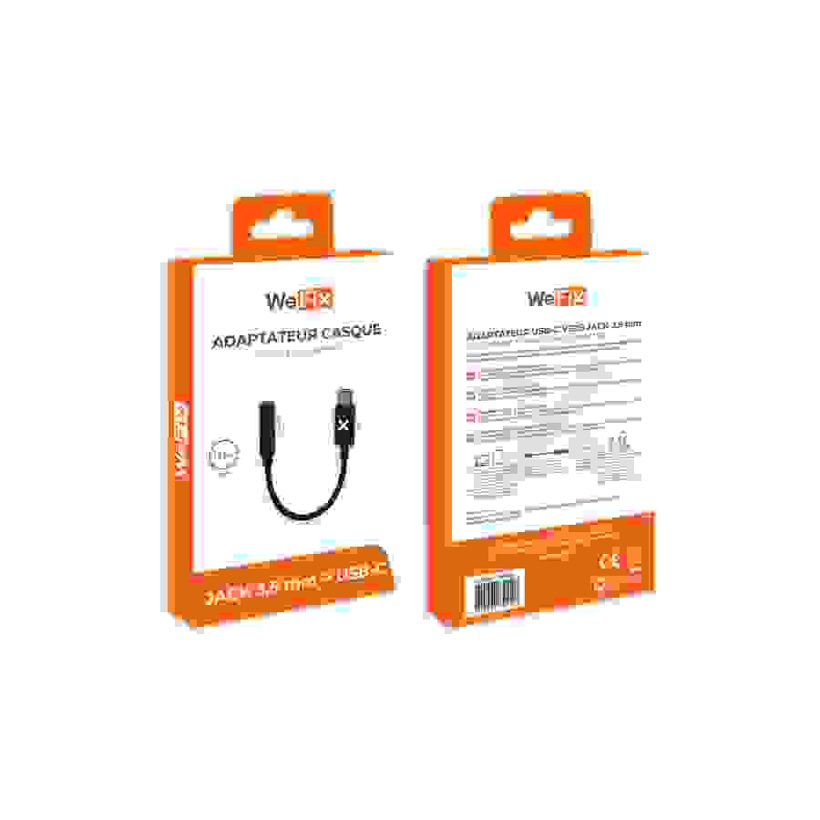 Wefix Adaptateur USB Type C vers Jack 3.5mm Noir n°2