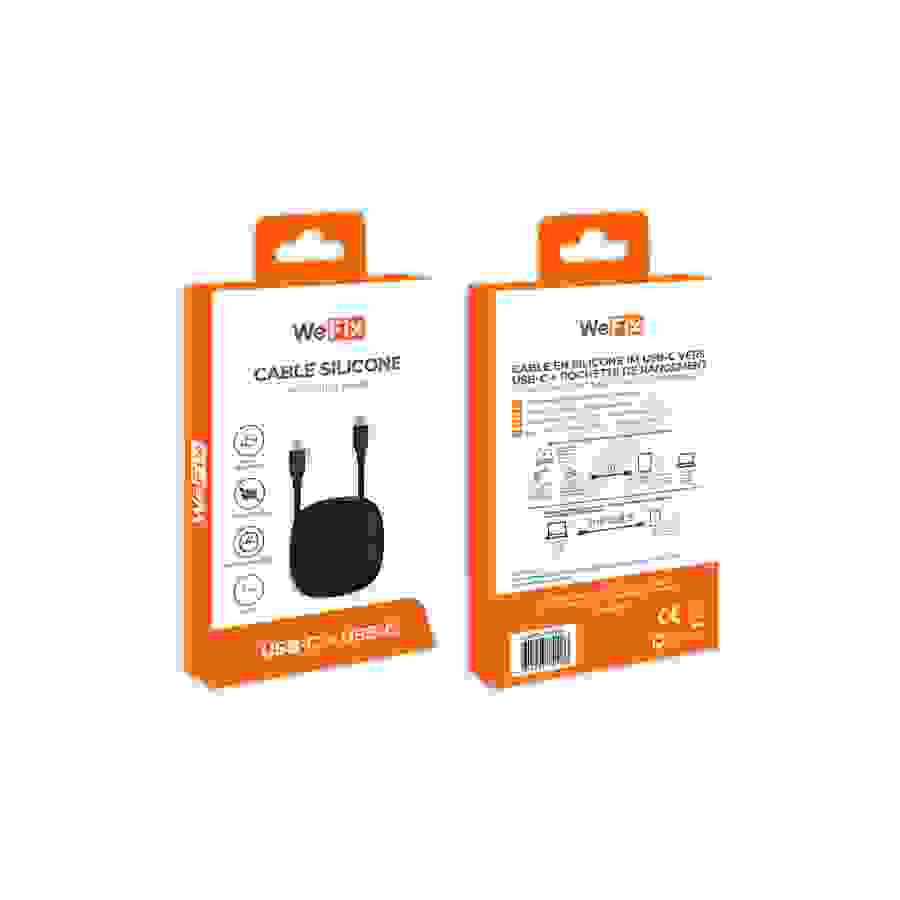 Wefix CABLE SILICONE USB-C VERS USB-C 1M NOIR + ETUI DE RANGEMENT n°3