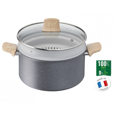 Tefal Faitout Detox 24 cm, panier vapeur G2669002