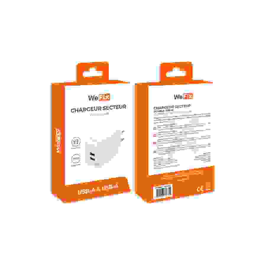 Wefix Chargeur secteur double USB-A 2.4A Blanc n°2