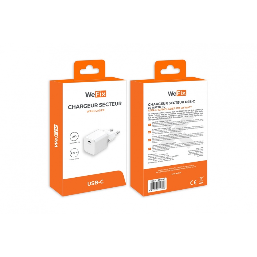 Wefix Chargeur secteur 20W USB-C Blanc n°2