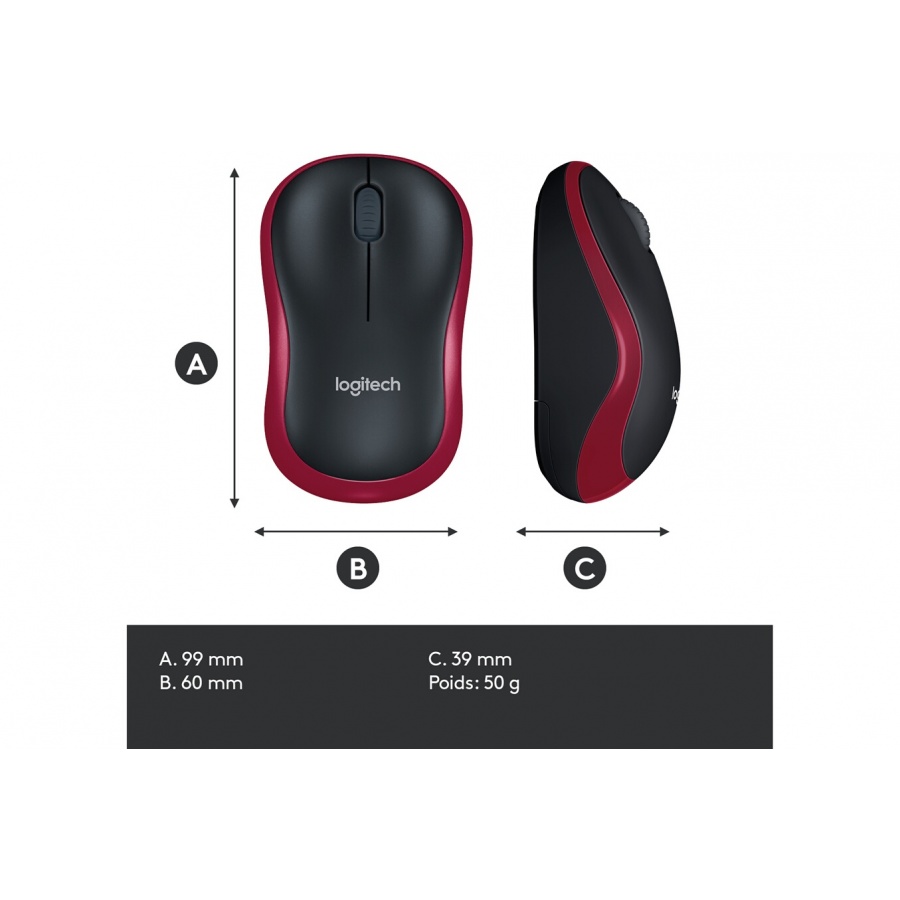 Logitech M185 ROUGE n°8