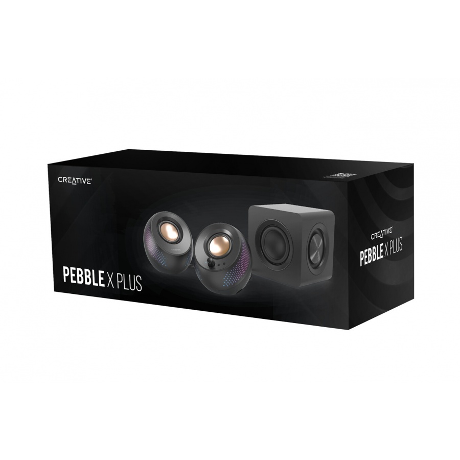 Creative PEBBLE X PLUS Enceintes ordinateur 2.1 USB-C avec caisson de basses et eclairage RVB personnalisable n°7