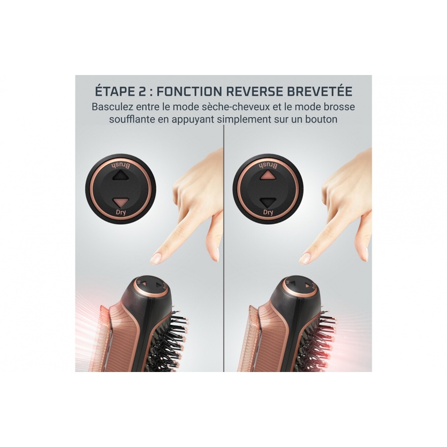 Calor Brosse soufflante 2 en 1 CF9840C0 Reverso NOIR/ROSE n°5