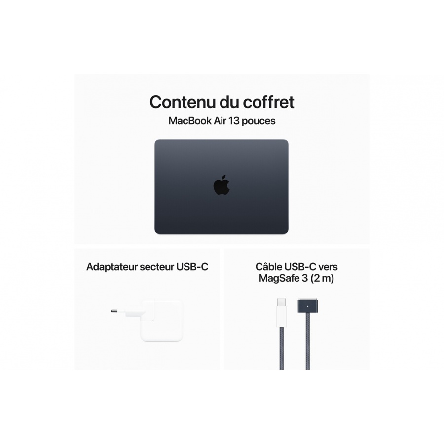 Apple Macbook Air 13'''' 256GO SSD 16GO RAM PUCE M3 CPU 8 COEURS GPU 8 COEURS MINUIT n°9