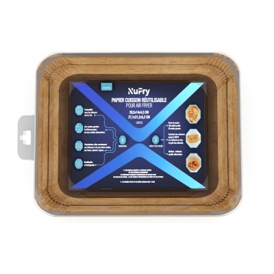 Nufry MOULES PAPIER CUISSON AIR FRYER -150 PCS MODELE PAPERPACK